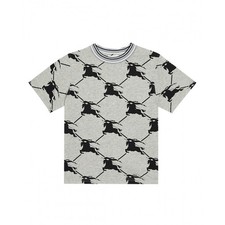 Burberry Boys Gray Horse Print Logo Short Sleeve T-Shirt Size 14