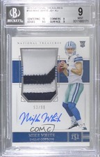 2018 Panini National Treasures Rookie 53/99 Mike White BGS 9 MINT Patch Auto 3c4