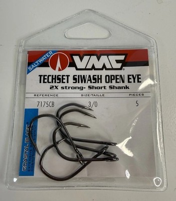 VMC 7115CB TechSet Siwash Open Eye Size 3/0 QTY. 5 Saltwater Hooks