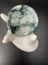 certified vintage Type A Natural jadeite jade Lotus pendant