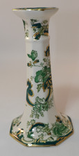 Masons Ironstone Mandalay Chartreuse 6 1/2" Octagonal Candlestick VGC