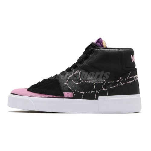Nike SB Zoom Blazer Mid Edge L Black Pink Men Lifestyle Casual Shoes DA2189-002 - Picture 2 of 8