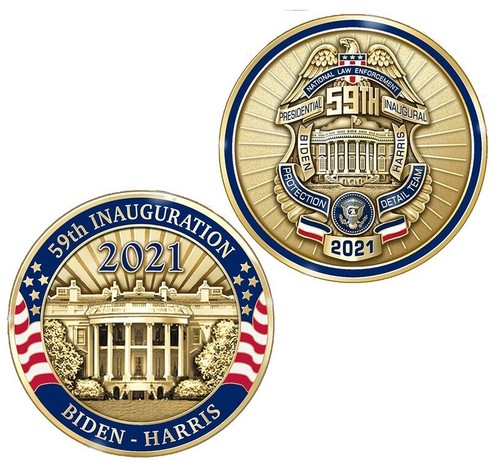 Joe Biden Kamila Harris 2021 Inaugural Protective Detail Gold Coin VERY RARE!! - 第 1/3 張圖片