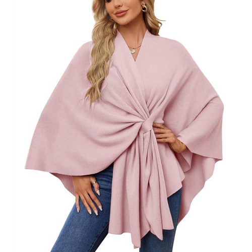 🔥 Women Elegant Shawl Wraps Soft Open Front Poncho Sweater Winter Thermal Cape - Picture 21 of 30