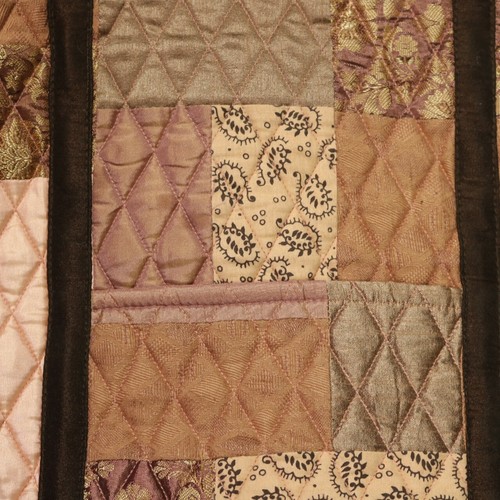 Victorian Heart Quilted Patchwork Tote Bag Pink Brown Pockets, 1 Shoulder Strap - Picture 2 of 21