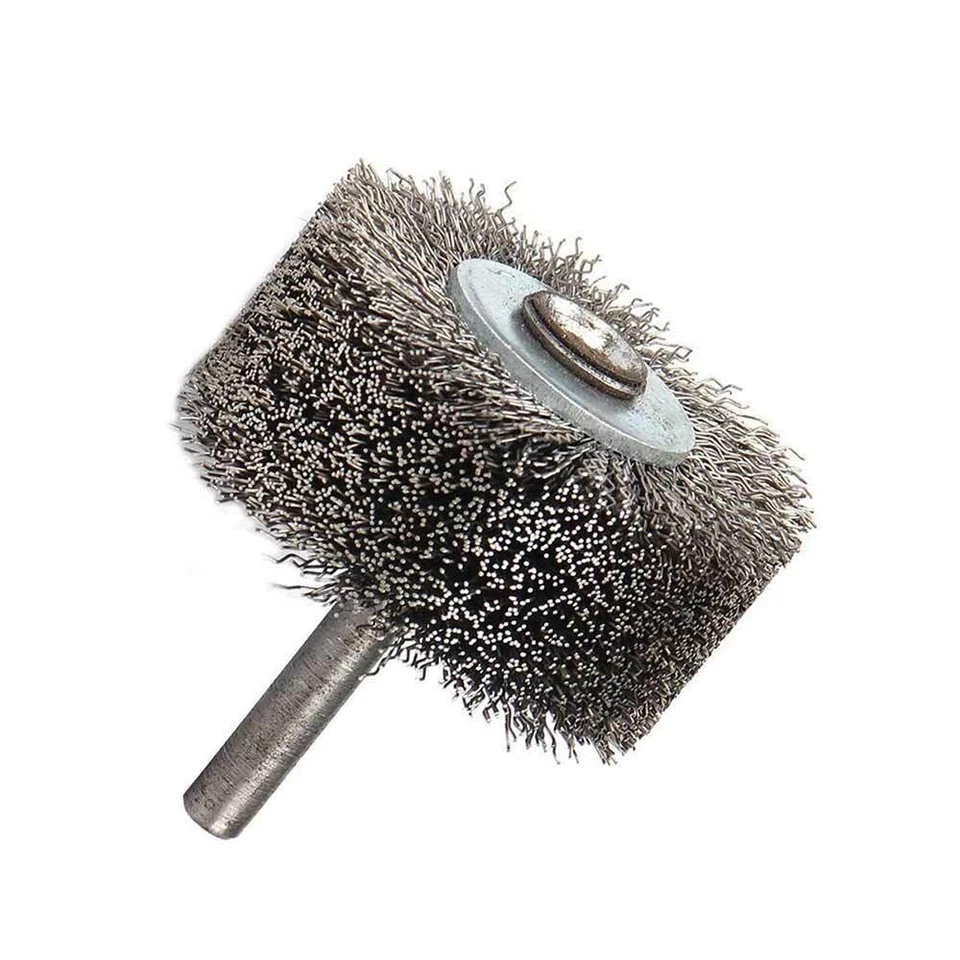 Escova de roda de arame extra forte 50mm x 6mm 304 SS 1/4" moedor de haste - Imagem 2 de 4