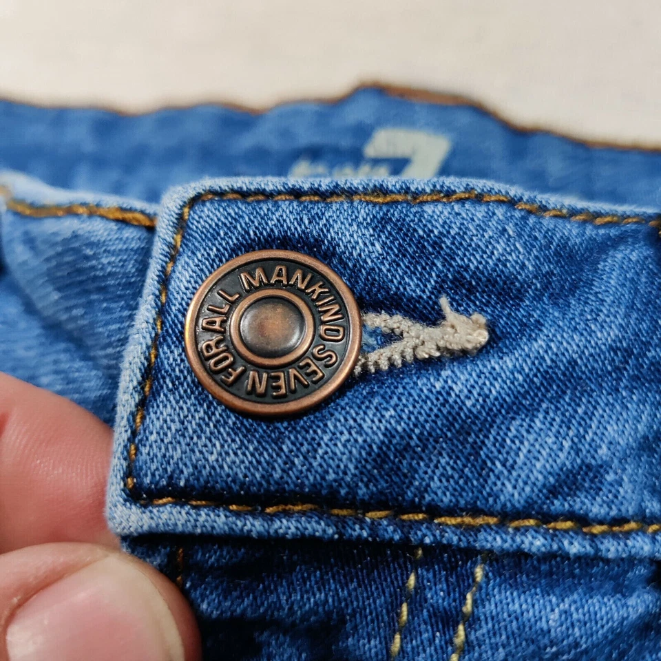 Pantalones de mezclilla elásticos lavados medios 7 For All Mankind Paxtyn ajustados para niñas talla 16 Foto 2 de 4