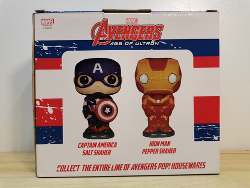 Avengers Salt Pepper Shaker "Captain America & Iron Man" Funko Pop! (NEW) - Picture 2 of 2