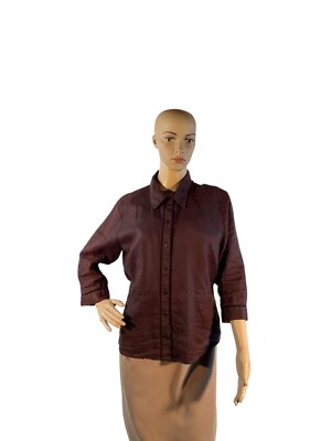 Old Navy Women's Size Large Brown Linen Shirt Button 3/4 Sleeves Dress Shirt | eBay Old Navy Women's Size Large Brown Linen Shirt Button 3/4 Sleeves Dress Shirt | eBay