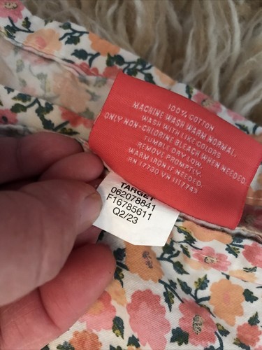 TARGET OPAL HOUSE JUNGALOW ORANGE PINK FLORAL Queen FLAT SHEET 102”x 86” Cotton - 第 5/6 張圖片