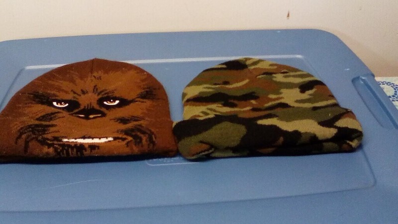 Lot of 2 Knot hats  Chewbaccaa & one brown cameo knit hats
