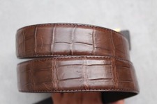 No Jointed - Brown Genuine CROC Leather SKIN Men's Belt - W 1.5"