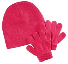 Wonder Nation Toddler Girls' Ribbed Beanie  Gloves Set One Size