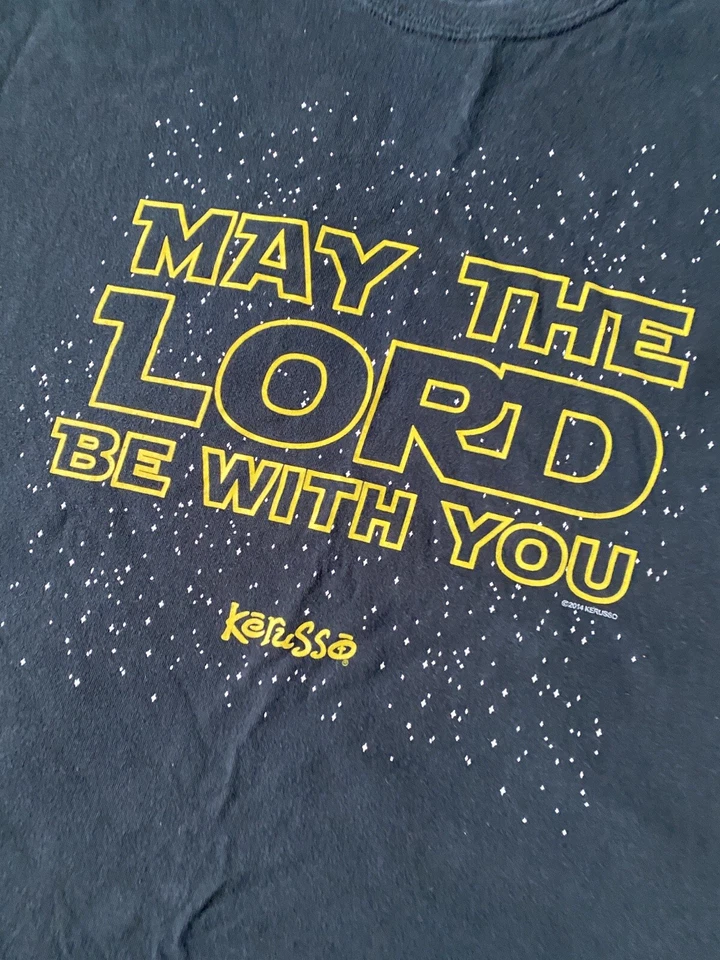 Camiseta masculina Kerusso Jesus 2XL Star Wars Christian May The Lord Be With You - Imagem 2 de 4