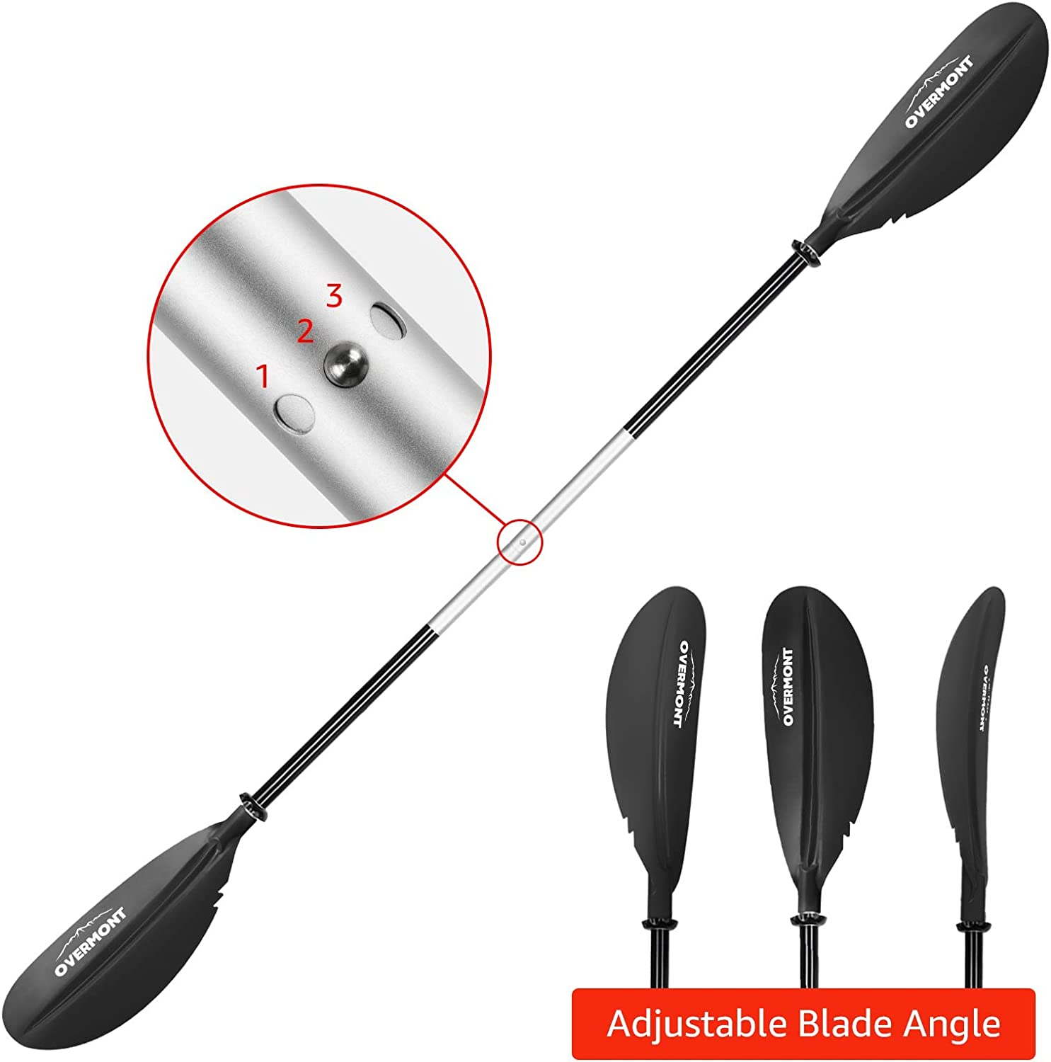 Overmont Kayak Paddle 90.5in/230cm Heavy Duty Aluminum Alloy