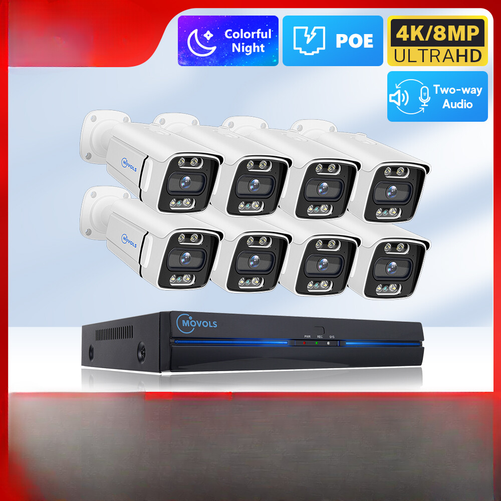 8CH 5MP 8MP POE Security Camera System Two Way Audio Camera Video Surveillance