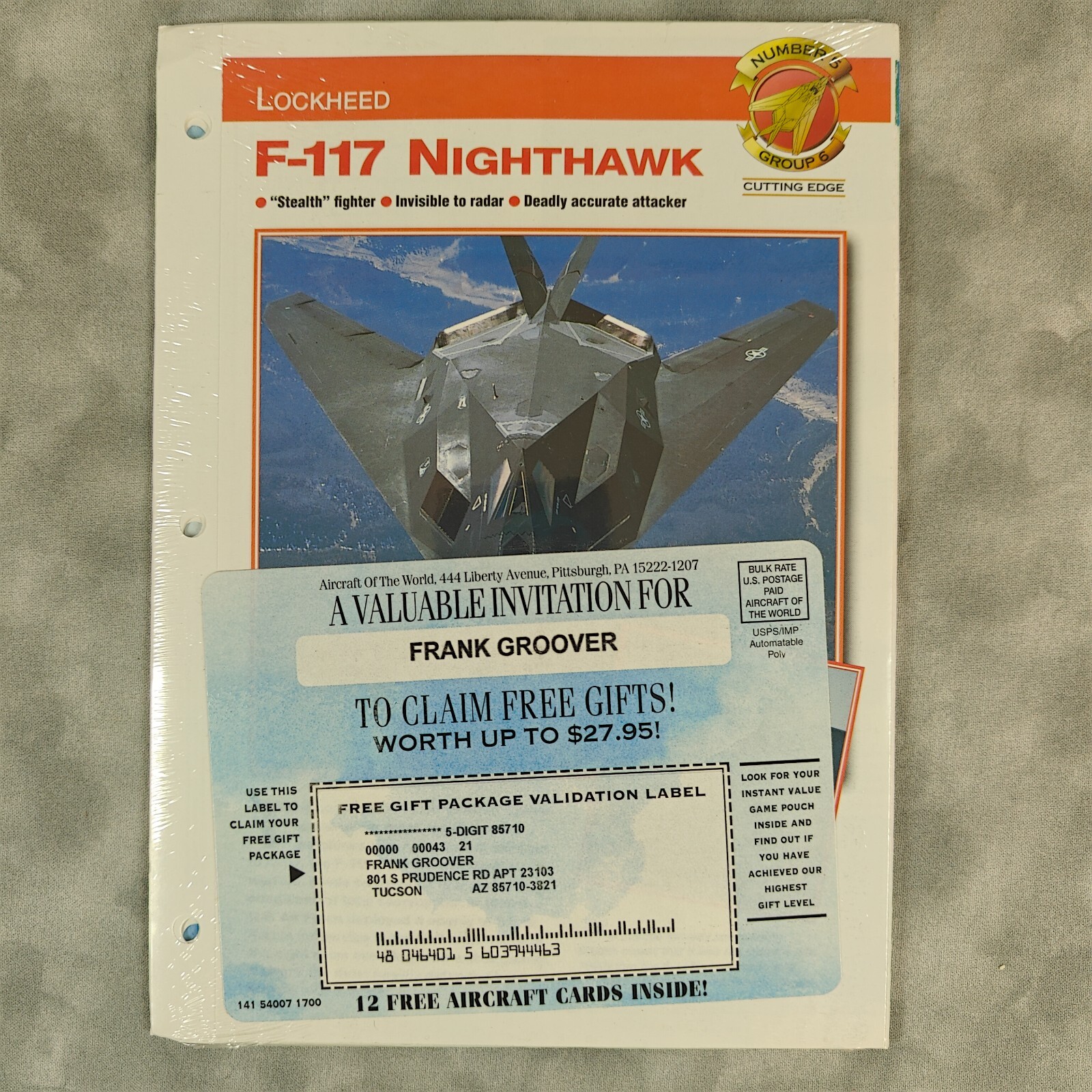 Lockheed F-117 Nighthawk & Grumman F-14A Tomcat Aircraft Cards 📚✈️