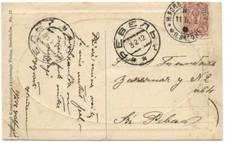 Finland 1912 Photo Card to Estonia w/"H. FORS-ST. P. BURG Mo.1" Railway TPO cds