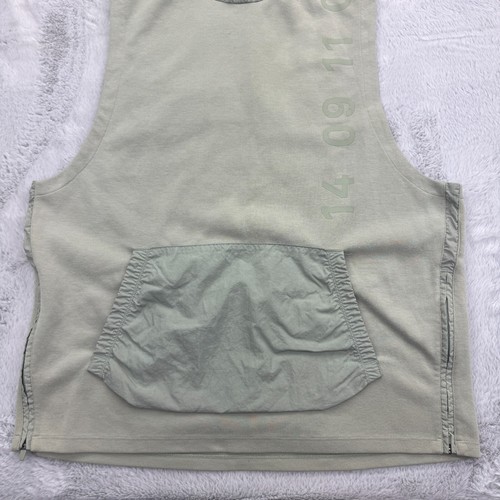 Nike Running Vest Mens Large Green Stretch Sleeveless Hooded Side Zip BV3297-372 - Picture 5 of 11
