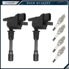 ECCPP 2 Ignition Coil & 4 Spark Plug For 2.0L L4 2001-2003 Mazda Protege UF407
