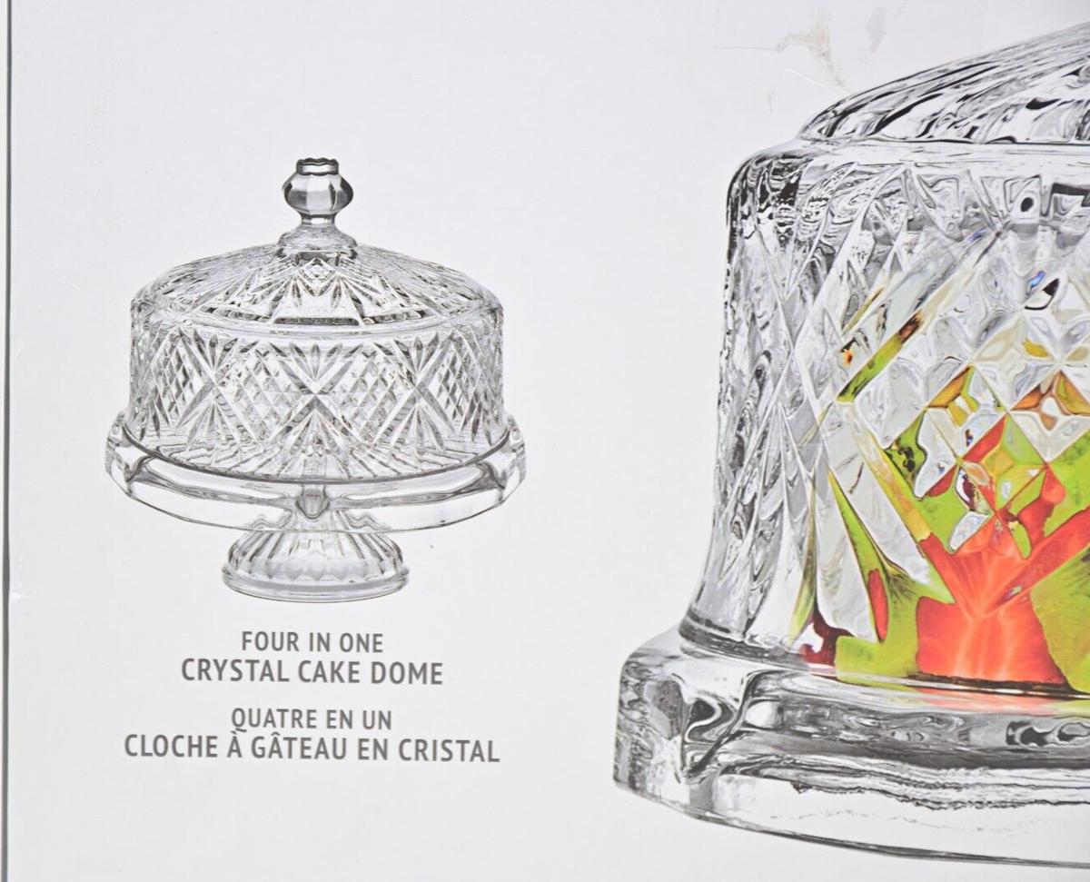 Shannon DUBLIN LEAD CRYSTAL 4-in-1 -Cake Stand, Punch Bowl, Relish