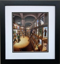 Rob Gonsalves " Written Worlds " Newly Custom Framed Art Print Magic Realism