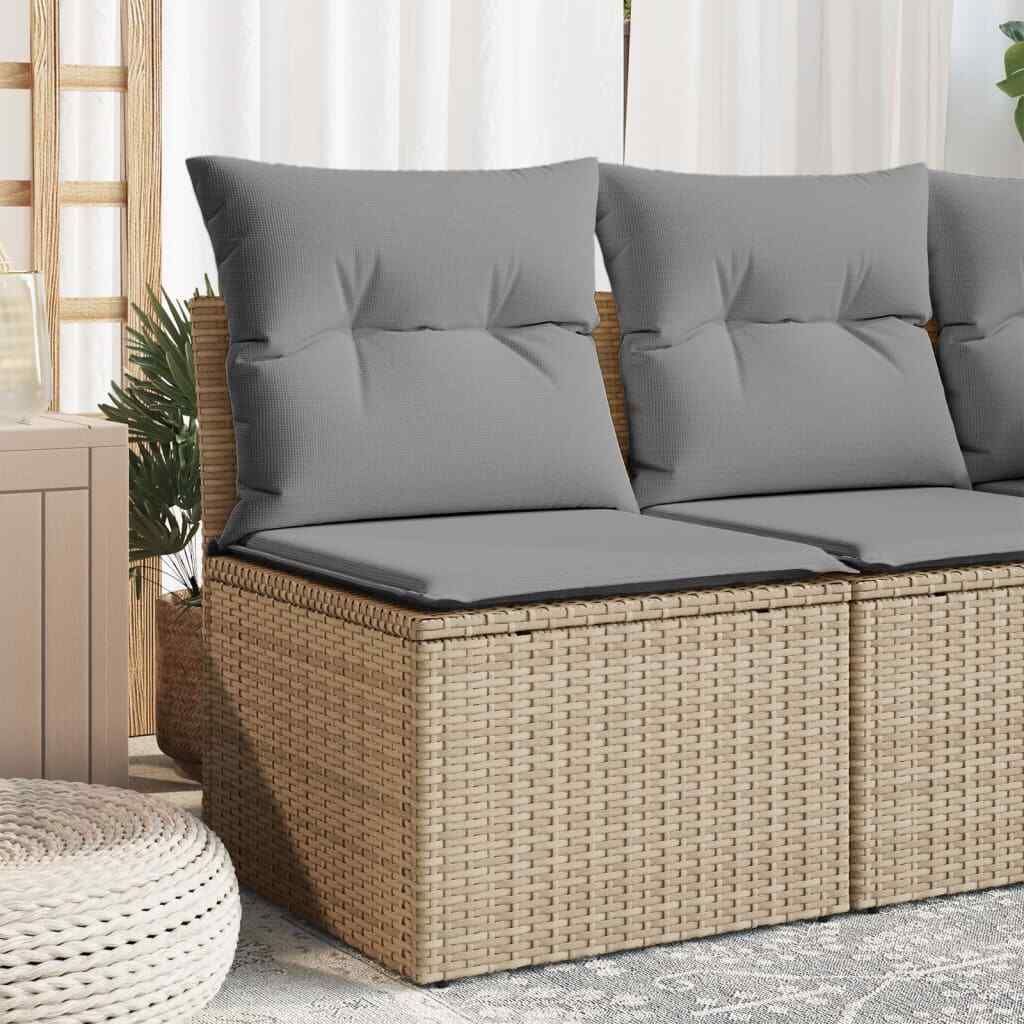 Offerta Divano Giardino Polyrattan Beige vidaXL - Modulo Centrale