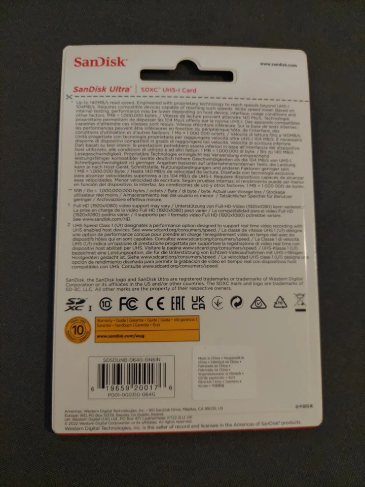 SanDisk SD Memory Card Ultra 32gb and 64gb UHS-1 Class 10 For Cameras - Image 3 of 4