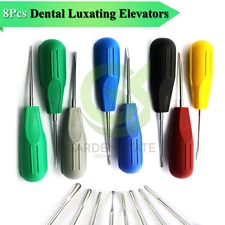 8Pcs Dental Luxating PDL Elevators Tooth Root Extraction Surgical Instruments