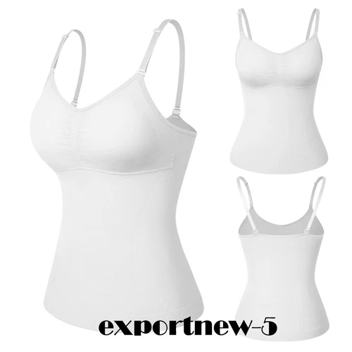 Women's Built In Bra Camisole Tank Top Vest Body Shaper Tummy Control Shapewear - Bild 20 von 25