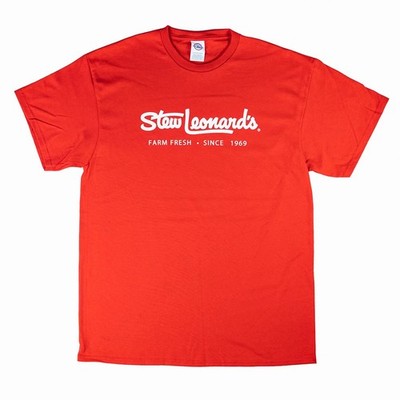 Stew Leonard's Red T-Shirt Farm Fresh Since 1969 Adult Size S M L NWT