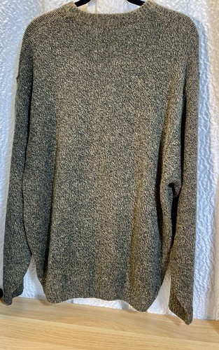 Vintage Cotton Traders🇺🇸Sweater Men XL Brown USA American Flag Heavy EUC Wool - Picture 11 of 24