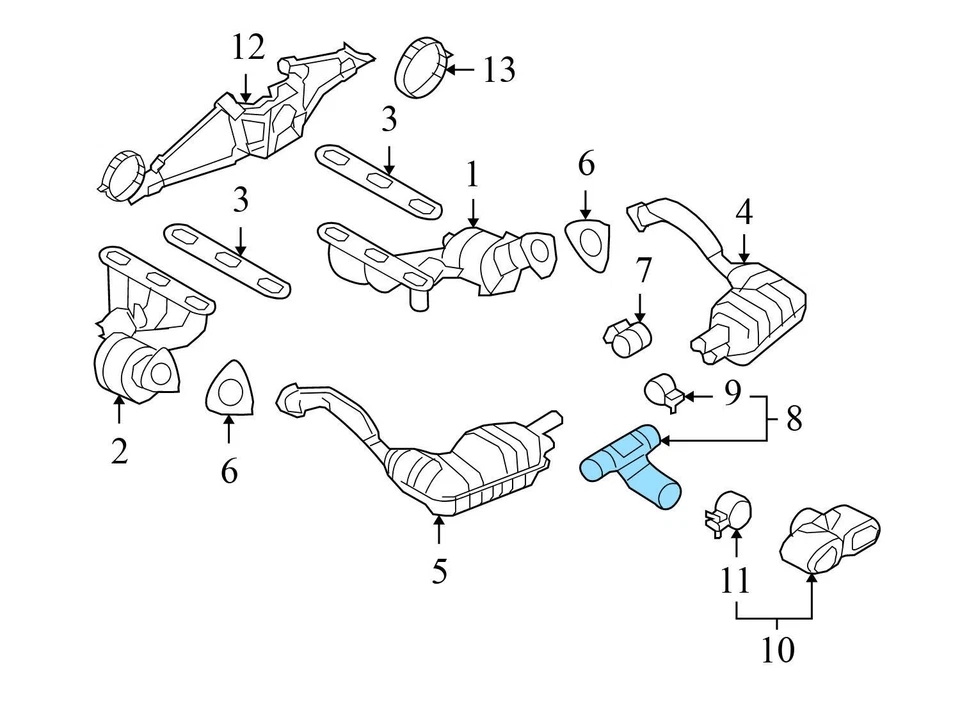 Porsche Cayman 2009-2012 2,9 L - tubo de escape 98711135330 Foto 3 de 4