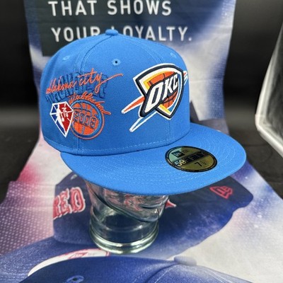 Men's Oklahoma City Thunder New Era Blue Back Half 9FIFTY Snapback Sz 7-1/2