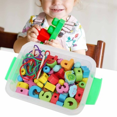 Baby Lacing Beads Toy Wooden Infant String Threading Toys DIY Educational Bi SET