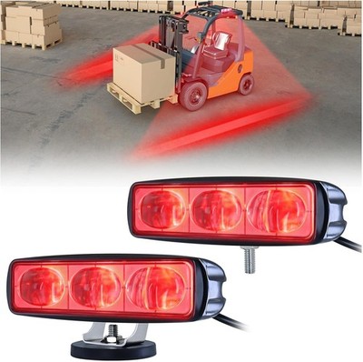 2-Pack Red Forklift Safety Light, 30W LED Warning for Warehouse (DC 10-100V)