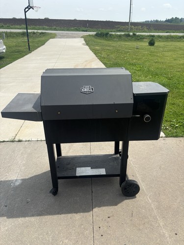 Expert Grill Black Pellet Smoker with Side Shelf, Wheels, Metal Construction
