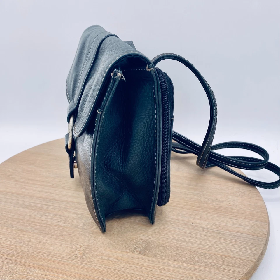 Женская сумка через плечо Fossil S черная кожаная сумочка-мессенджер бумажник - Изображение 4 из 4