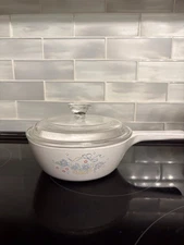 Corning Ware Country Cornflower S-81-B Flower Basket .5L Sauce Pan Sauté & Lid