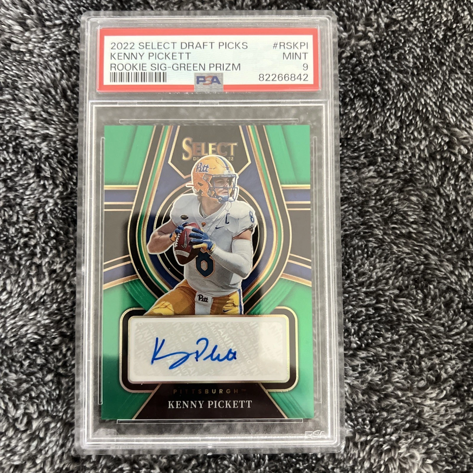 Kenny Pickett Panini Select Draft Picks Rookie Signatures #RSKPI Green Prizm