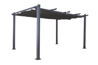 Gartenpavillon Pergola Luxor verstellbares Dach anthrazit 3x4 m Garten Terrasse