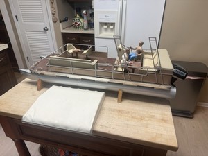 Vintage 36” Lake Pontoon Boat Model W /jackson Outboard Motor(1970s 80s?)Sanpan