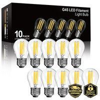 LED Filament G45 E27 4W 10Er Set Dimmbar 2700K Golfball GlüHbirne