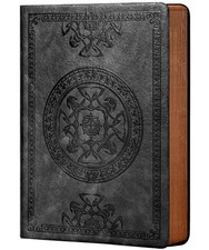 CAGIE Lined Journal for Men Soft Cover Notebook Leather Journals A5, A-Black