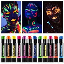 12 Pack Glow Face Body Paint,Neon Paint in the Dark - 12