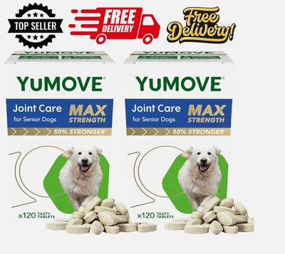 2x YuMOVE Senior Dog MAX Strength Joint Supplement (240 Tablets)