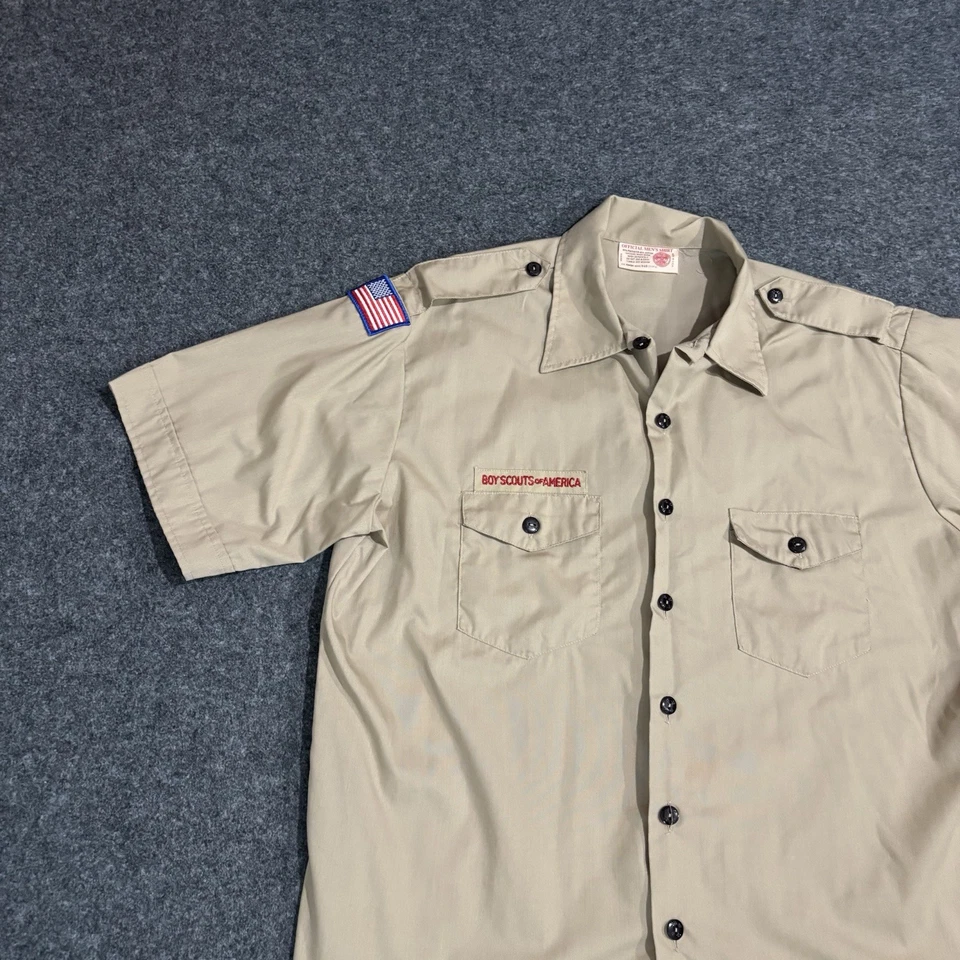 Boy Scouts Uniform Shirt Size Adult XL Short Sleeve Tan BSA Official - Image 4 of 4