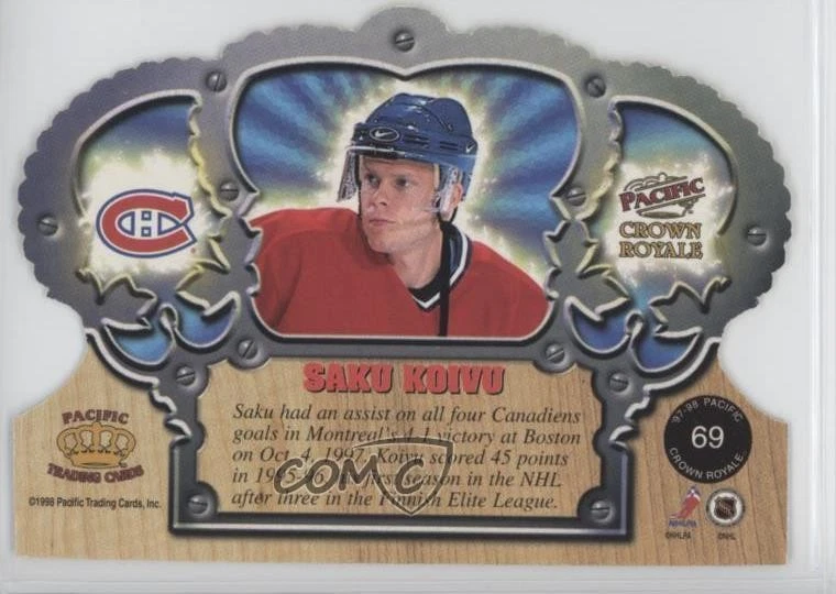 1997-98 Pacific Crown Royale Saku Koivu #69 - Image 2 of 2