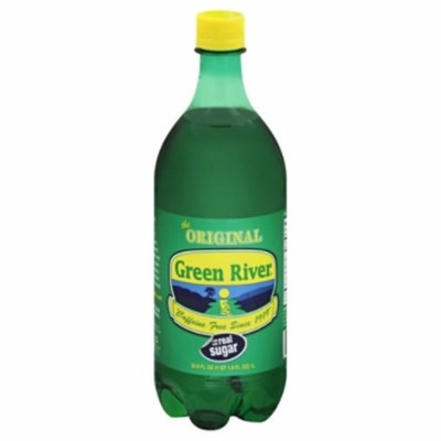 Green River Soda, The Original Lime Flavored Drink, 33.8 oz Bottles, 2-Pack