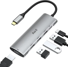 USB C Hub,USB C Hub Multiport Adapter 4K@60Hz AorZ 5 in 1 USBC gray or silver 